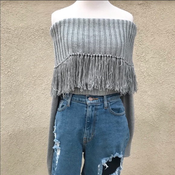 Lovers friends capulet fringe off shoulder sweater - Picture 2 of 13